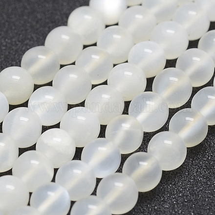 Natürlichen weißen Mondstein Perlen Stränge G-J373-13-6mm-1
