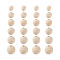 300Pcs 6 Styles Natural Thread Wooden Beads, Round, BurlyWood, 50pcs/style