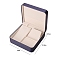 Imitation Leather Jewelry Set Storage Boxes, Covered by Velvet, Square, Dark Slate Blue, 14x13.5x5.5cm