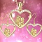 Alloy Pendant Necklaces & Stud Dangle Earrings Sets, Golden, Heart, 470mm