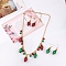 Christmas Alloy Bell Light Bulb Pendant Necklaces & Dangle Earring Sets for Women, Colorful, 400mm