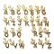 26Pcs Brass Micro Pave Cubic Zirconia Pendants, Cadmium Free & Nickel Free & Lead Free, Crown with Letter A~Z Charms, with Jump Ring, Real 18K Gold Plated, 19x9~12.5x2mm, Hole: 3.5mm