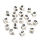 20Pcs Porcelain Beads, Square with Letter, Letter Q, 8.5x8.5x8.5mm, Hole: 1.6mm