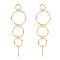 Alloy Stud Dangle Earrings, Golden, Ring, 85x25mm