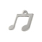 Non-Tarnish 201 Stainless Steel Charms, Musical Note Charm, Stainless Steel Color, 13x11x1mm, Hole: 1.2mm