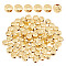 80Pcs Alloy Beads, Long-Lasting Plated, Flat Round with Evil Eye, Real 18K Gold Plated, 5.5x6x3mm, Hole: 1.5mm