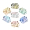 Transparent Glass Connector Charms, Lotus Flower Links, Mixed Color, 15.5x20.5x7mm, Hole: 1.4mm