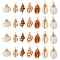 28Pcs 7 Styles Natural Mixed Shell Pendants, Copper Wire Wrapped Shell Shaped Charms, Real 18K Gold Plated, Mixed Shapes, 23~35.5x12.5~20x8.5~17.5mm, Hole: 1.6~2mm, 4pcs/style