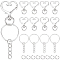 150Pcs 3 Styles Heart Shape Zinc Alloy Swivel Lobster Clasp with Iron Split Key Rings with 304 Stainless Steel Jump Rings, Platinum, 8~34.5x8~23.5x0.8~6mm, 50pcs/style