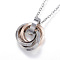 304 Stainless Steel Pendant Necklaces, Rings, with Lobster Claw Clasps, Rose Gold & Stainless Steel Color, 19.7 inch(50cm)