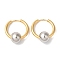 Ion Plating(IP) 304 Stainless Steel Hoop Earrings for Women, Round, Golden & Stainless Steel Color, 23x21mm