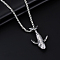 Alloy Pendant 201 Stainless Steel Chain Necklaces for Men, Antique Silver, Whale, 27.56 inch(70cm)