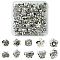 60Pcs 10 Style Tibetan Style Alloy European Beads, Large Hole Beads, Mixed Shapes, Antique Silver, 9~15x9~13x6~9.5mm, Hole: 4~5mm, 6pcs/style
