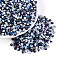 6/0 Half Plated Glass Beads, Two Tone, Round Hole, Rondelle, Light Steel Blue, 4x3mm, Hole: 1.4mm, about 7142pcs/pound