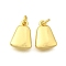 Brass Charms, Rack Plating, Lasting Plated, Cadmium Free & Lead Free, Real 18K Gold Plated, with Jump Ring, Trapezoid, 10.5x7.5x2.5mm, Hole: 2mm