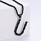 Stylish Stainless Steel Initial Pendant Necklaces, Black, Letter U