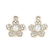 UV Plating Alloy Pendants, with Rhinestone, With ABS Pearl,Lead Free & Cadmium Free, Flower, Flower, 20x16x6mm, Hole: 2mm