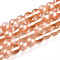 Baking Painted Transparent Glass Beads Strands, Round, Two Tone, Dark Salmon, 9.5~10mm, Hole: 1.2mm, about 84~87pcs/strand, 29.53~30.71 inch(75~78cm)