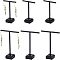 Plastic Earring Displays, with Wood Earring Display Stand Sets, Black, 3x8.4x11.5cm