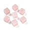 Natural Rose Quartz European Beads, Large Hole Cube Beads, 15~16.5x15~16.5x15~16.5mm, Hole: 4.5~5.5mm