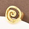 Brass Cuff Rings, Vortex, Real 18K Gold Plated, 19.5mm