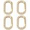 4Pcs Rack Plated Brass Micro Pave Clear Cubic Zirconia Clasps, Long-Lasting Plated, Lead Free & Cadmium Free, Oval, Real 18K Gold Plated, 17x10.5x2.5mm