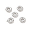 Brass Linking Rings, Twisted Ring, Rack Plating, Long-Lasting Plated, Lead Free & Cadmium Free, Platinum, 6x1.5mm, Inner Diameter: 1.8mm
