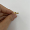 Brass Micro Pave Clear Cubic Zirconia Finger Rings, Real 14K Gold Plated, Letter F, Inner Diameter: 20mm