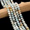 NNatural Flower Amazonite Bead Strands, Faceted, Rondelle, 5.5~6.5x4.5mm, Hole: 1mm, about 91~94pcs/strand, 15.35''(39cm)~15.43''(39.2cm)