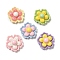 Opaque Cartoon Resin Decoden Cabochons, Mixed Color, Flower, 21.5x21x8.5mm
