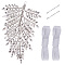 1Bag Zinc Alloy & Rhinestone Hair Bobby Pins Sets, Leaf, with Ribbon for Wedding Bride Supplies, Silver, 180x100x5mm, 1bag/set