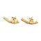 304 Stainless Steel Stud Earrings, Cat, Golden, 24x8mm