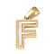 Natural White Shell Alphabet Pendants, Ion Plating(IP) Real 18K Gold Plated 304 Stainless Steel Charms, Letter F, 17x10.5x1.5mm, Hole: 5x3mm