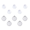 DIY Pendants Making, with 304 Stainless Steel Cabochon Settings and Clear Half Round Glass Cabochons, Flat Round, Stainless Steel Color, Cabochons: 18x9.5mm, Settings: 23.5x20x2mm, 2pcs/set