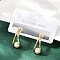 304 Stainless Steel Plastic Imitation Pearl Round Stud Earrings, Golden, 23x11mm