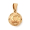 304 Stainless Steel Pendants, Football Charm, Golden, 17~18.5x13.5x13.5mm, Hole: 9.5x4.5mm