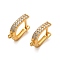925 Sterling Silver Cubic Zirconia Leverback Earring Findings, with Loop, Golden, 14.5x10.5x3mm, Hole: 1.5mm, Pin: 9x0.5mm
