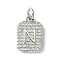 Rack Plating Brass Micro Pave Clear Cubic Zirconia Charms, Long-Lasting Plated, Lead Free & Cadmium Free, Rectangle with Letter Pattern, with Jump Ring, Platinum, Letter N, 14x9.5x2mm, Hole: 3mm