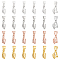 24Pcs 4 Colors Brass Ice Pick Pinch Bails, Leaf, Mixed Color, 13.5x5.5x6mm, Hole: 4X6mm, Pin: 1mm, 6pc/color