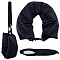 Velvet with Polyester Travel Pillowcase, Rectangle, Black, 990mm
