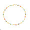 Enamel Flower Link Chains Necklace, Golden Plated 201 Stainless Steel Jewelry for Women, Colorful, 14.37 inch(36.5cm)