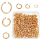 6 Styles 304 Stainless Steel Jump Rings, Open Jump Rings, Real 18K Gold Plated, 18~22 Gauge, 3~20x0.6~1.2mm, 900pcs/box