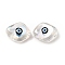 Transparent Glass Beads, with Enamel, Horse Eye with Evil Eye Pattern, Black, 20x16x9.5mm, Hole: 1.4mm
