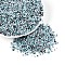Spray Painted Picasso Cylinder Glass Seed Beads, Sky Blue, 1x1.7mm, Hole: 0.9~1mm