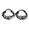 Natural Natural Blue Spot Jasper Multi-strand Bracelets, Adjustable PU Leather Braided Cord Bracelets for Unisex, Inner Diameter: 2-3/8~2-7/8 inch(5.9~7.3cm)