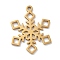 Christmas Theme 304 Stainless Steel Pendants, Laser Cut, Real 18K Gold Plated, Snowflake, 22x17x1mm, Hole: 1.5mm