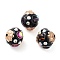 Handmade Indonesia Beads, with Alloy and Glass, Bicone, Mixed Color, 15mm, Hole: 1.9mm