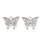 Alloy Charms, with Crystal Rhinestone, Cadmium Free & Nickel Free & Lead Free, Light Gold, Butterfly, Platinum, 12x15x2mm, Hole: 1.4mm