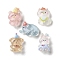 Transparent Resin Cabochons, with Glitter Powder, Mixed Animals, Mixed Color, 23~25x15~19x7~8mm