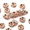 Brass Rhinestone Spacer Beads, Grade AAA, Wavy Edge, Nickel Free, Rose Gold, Rondelle, Crystal, 6x3mm, Hole: 1mm